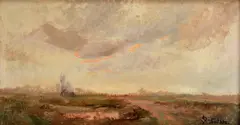 Jozef Satin, Hmlistá krajina, Okolo 1930, Olej na plátne