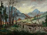 Elena Lazinovská, Krajina od Ľubochne, Okolo 1959, Olej na plátne