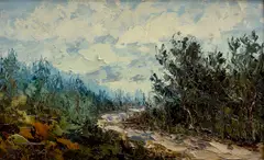 Ján Šandora, Poľná cesta, Okolo 1960, Olej na kartóne