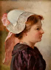 Dominik Skutetzky, Portrét ženy z profilu, Okolo 1865 - 70, Olej na dreve