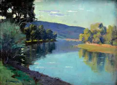 Vincent Bánsághi, Meander rieky, Okolo 1910, Olej na dreve