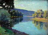 Vincent Bánsághi, Meander rieky, Okolo 1910, Olej na dreve
