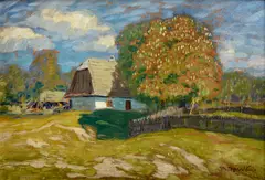 Martin Benka, Motív z južných Čiech, Okolo 1914 - 18, Olej na kartóne