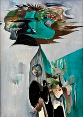 Mrak by Ferdinand Hložník, 1968, Olej na plátne, sold Jun 2013