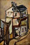 Zo žilinskej periférie by Vincent Hložník, Okolo 1948-49, Olej na kartóne, sold Jun 2013
