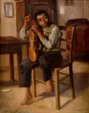 Erno Nagy, Malý huslista, Okolo 1935, Olej na plátne