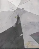 Ladislav Novák, Nečakané riešenie, 1994, Akvarel, kombinácia techník na papieri