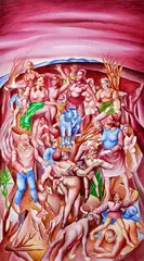 Milan Chovanec, Tanec v záhrade, 2004, Olej na plátne