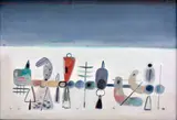 Gazdovia by Vladimír Kompánek, 1978, Olej na kartóne, sold Jun 2013