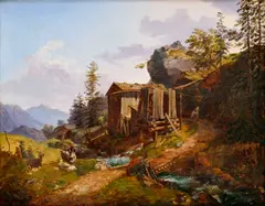 Giuseppe Abbati, Pri prameni, Okolo 1860, Olej na plátne