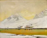 Ladislav Mednyánszky, Zasnežené tatranské štíty nad riekou Poprad