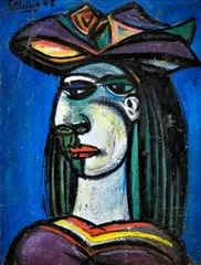 Ferdinand Hložník, Pocta Picassovi (Hlava ženy), 1947, Olej na kartóne