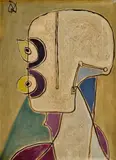 Óscar Domínguez, Hlava z profilu, 1948 - 49, Olej na plátne