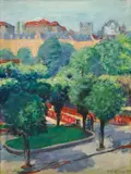 Ladislav Záborský, Karlove Vary, 1953, Tempera na papieri