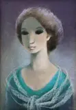 Edita Spannerová, Dievča v zelenom, 1987, Pastel na papieri