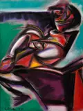 Ľubomír Zelina, Figúra, Okolo 1970, Pastel na kartóne
