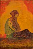 Zadumaná by Miloš Alexander Bazovský, 1955, Olej na kartóne, sold Mar 2013