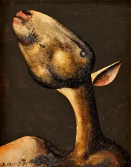 Ovca IV. by Rudolf Krivoš, 1984, Kombinácia techník na preglejke, sold Mar 2013