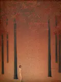 Viera Žilinčanová, Osamelá v lese II., 1999, Olej na plátne