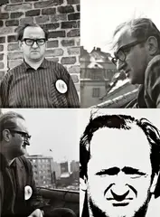 Milan Sirkovský, Július Koller (súbor štyroch fotografií), 1970 - 72, Čiernobiele fotografie