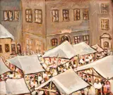 Jozef Kollár, Štiavnický jarmok, 1967, Olej na lepenke
