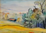 Eugen Lehotský, Slnečný deň, 1961, Akvarel na papieri