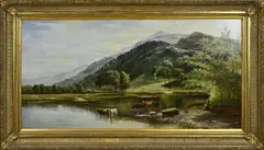 Groot schilderij, Highlands (Engeland), Olieverf op linnen