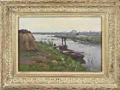 Geo Poggenbeek, Hollands poldergezicht, Olieverf op linnen