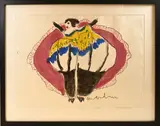 Groot werk van Anton Heyboer, Gezette erotische danseres, Plakkaatverf op papier