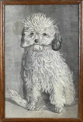 Onduidelijk gesign., Hond, Pastel