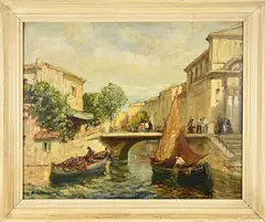 Merio Ameglio, Gracht Venetë, Olieverf op paneel