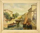 Merio Ameglio, Gracht Venetë, Olieverf op paneel
