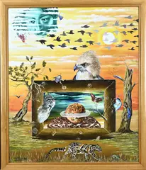 F. Trümper, Surrealistisch, Olieverf op linnen