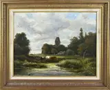 C.W. Roelofs, Koeien in landschap, Oudere bedoeking op linnen