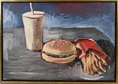 Peter Klashorst, stilleven fastfood, Olieverf op paneel
