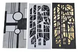 Drie werken van Klaas Bernink, 3x Abstract, Gemengde techniek op papier