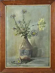Monogram Isvb, Chris Lanooy vaas met bloemen, 1911, Olieverf op linnen