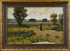 Otto Kriens, Boerin loopt over het land, Olieverf op linnen