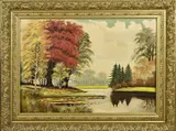 Ongesigneerd schilderij, Parkgezicht