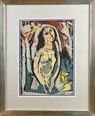 Chris de Moor, Naakte vrouw, Gouache op papier