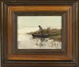 François Albertinus Mooy, Punter in het riet, Olieverf op linnen