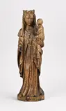 Maria met kind by 17e - 18e Eeuws eikenhouten Madonna figuur met kindje Jezus, sold Jun 2026
