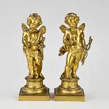 2x Cupido beeld, 18 cm.