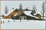 Klaas Bernink, Boerderij (Kromhofsweg), Acryl op linnen