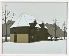 Klaas Bernink, Watermolen Diepenheim, 1984, Acryl op linnen