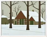 Klaas Bernink, Boerderij (de Miste), Acryl op linnen