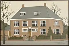 Klaas Bernink, Huis Bisschopstraat 55 Enschede, Acryl op linnen