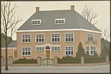 Klaas Bernink, Huis Bisschopstraat 55 Enschede, Acryl op linnen