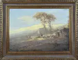 Fedor van Kregten, Landschap met herder, schaapskooi en schapen