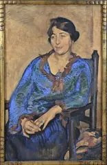 Pol Dom, Zittende vrouw, Gouache op papier